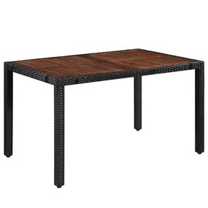 Garten-Essgruppe (7-teilig) 43935 Schwarz - Kunststoff - Polyrattan - 80 x 75 x 130 cm