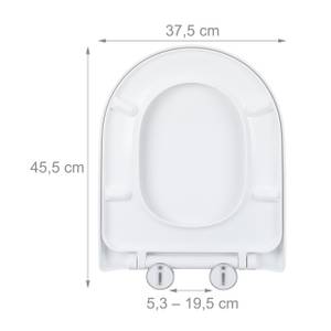 Toilettendeckel mit Absenkautomatik Weiß - Metall - Kunststoff - 38 x 5 x 46 cm
