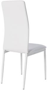 chaise salle à manger Savino Lot de 6 Blanc - Cuir synthétique