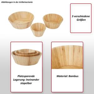 Set de bols B98 (3 pcs) Marron - Bambou - 26 x 8 x 26 cm