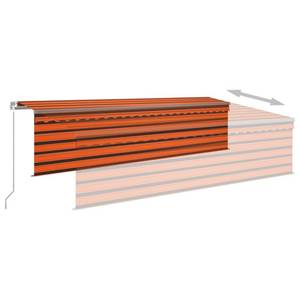 Auvent rétractable 3014352-2 Marron - Orange - Métal - Textile - 500 x 300 x 1 cm