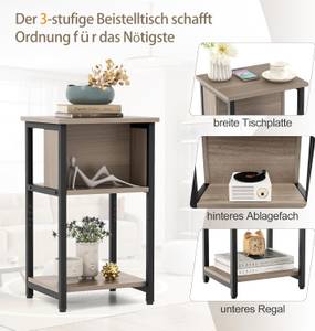 Nachttisch TG32608SD-4DE（2er Set） Grau - Holzwerkstoff - 30 x 59 x 34 cm