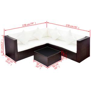 Ensemble de mobilier de jardin Marron - Polyrotin - 56 x 30 x 56 cm