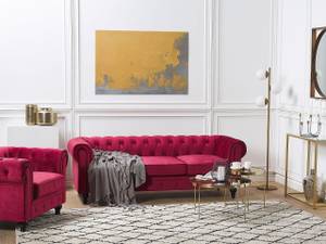 Chesterfield Sofa CHESTERFIELD 2-tlg Schwarz - Rot - 201 x 70 x 75 cm