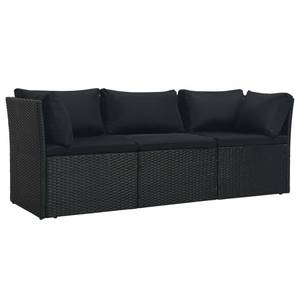 Gartensofa-Set Schwarz - Metall - 180 x 66 x 59 cm