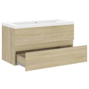 Meuble lavabo avec bassin 3007833-3 Imitation chêne de Sonoma - Largeur : 90 cm