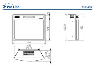 Elektrischer Kamin CHE-630 Schwarz - Glas - 76 x 61 x 25 cm