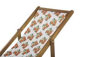 Chaise longue ANZIO Vert - Chêne clair - Orange - Blanc