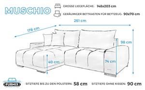 Ecksofa MUSCHIO Hellblau