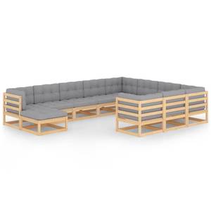 Salon de jardin (lot de 11) 3009728-2 Gris - Bois