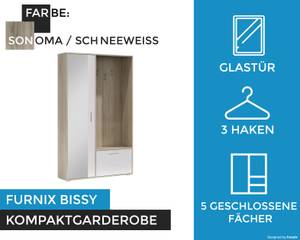 Garderobe BISSY Eiche Sonoma Dekor - Weiß