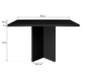 Rechtecktisch MDF 3cm MATILDA Schwarz