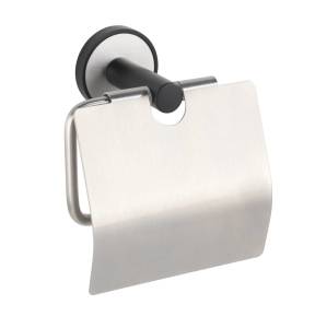 Toilettenpapierhalter UNDINE, mit Deckel Silber - Metall - 15 x 13 x 7 cm