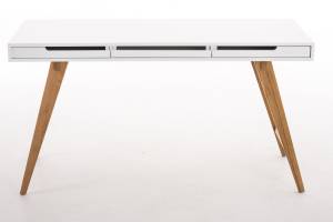 Schreibtisch Porto Weiß - Holzwerkstoff - 140 x 75 x 60 cm
