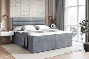 Boxspringbett CELESTIA Hellgrau - Breite: 160 cm - H3