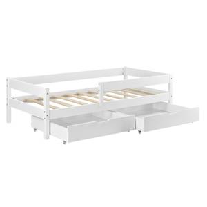 Lit enfant Borgarnes 90 x 200 cm Blanc - Bois massif - 200 x 50 x 90 cm