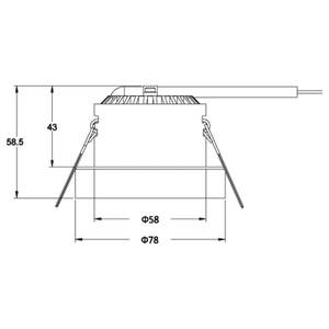 Einbaustrahler A-354049 Kunststoff - 4 x 1 x 4 cm