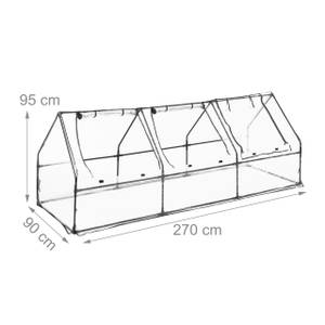 Folienfrühbeet PVC mit 3 Türen Schwarz - Metall - Kunststoff - 270 x 95 x 90 cm