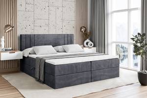 Boxspringbett IDRIKO Steingrau - Breite: 140 cm - H3