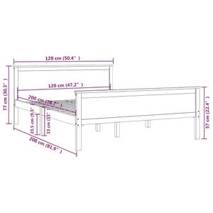 Bettgestell 3014967 Braun - Breite: 128 cm