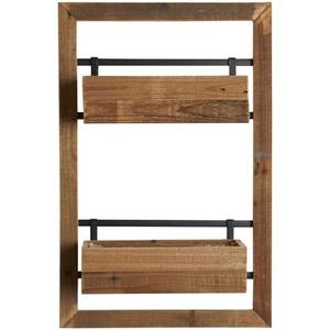 Doppel-Wandpflanzer aus Holz "Lofty" Massivholz - 48 x 73 x 15 cm