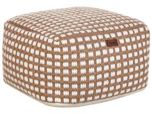 Pouf CHILAR Beige - Weiß - Naturfaser - 50 x 30 x 50 cm