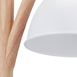 Tischlampe mit hängendem Lampenschirm Hellbraun - Weiß