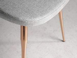 Chaise en tissu avec pieds en acier Doré - Gris - Textile - 44 x 82 x 48 cm