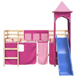 Kinderhochbett mit Turm D7291 Hellbraun - 90 x 200 cm