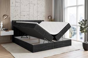 Boxspringbett IDRIKO Schwarz - Breite: 120 cm - H3