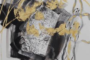 Acrylbild handgemalt Ordnung und Chaos Grau - Massivholz - Textil - 60 x 60 x 4 cm