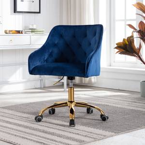 Bürodrehstuhl VELV Blau - Holzwerkstoff - Metall - Textil - 53 x 91 x 57 cm
