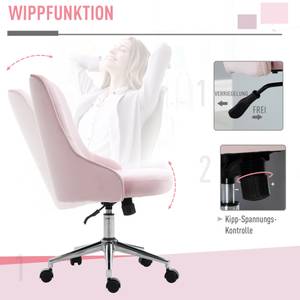 Bürostuhl mit Wippfunktion 921-355 Pink - Textil - 61 x 96 x 57 cm