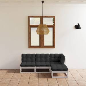 Garten-Lounge-Set (4-teilig) 3009912-2 Anthrazit - Weiß
