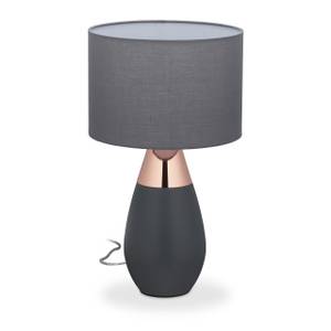 Lampe de chevet tactile XL Anthracite - Cuivre