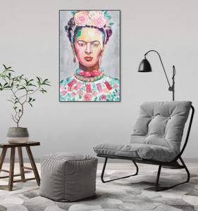 Acrylbild handgemalt Frida Massivholz - Textil - 60 x 90 x 4 cm