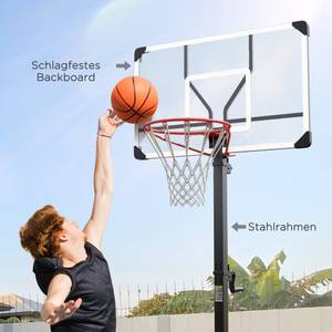 Basketballständer A61-057V00BK Schwarz - Kunststoff - 66 x 366 x 107 cm