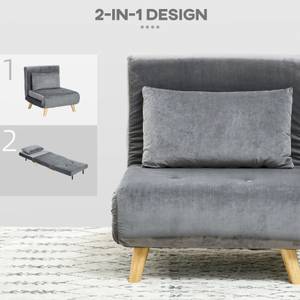 Einzel Schlafsofa 839-875V00GY Grau - Textil - 78 x 79 x 72 cm