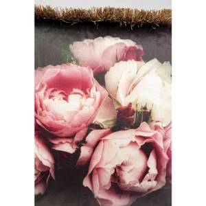 Coussin à franges Pivoines Polyester - Multicolore