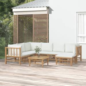 Salon de jardin 3028492-24 (lot de 8) Marron - Blanc crème - Blanc