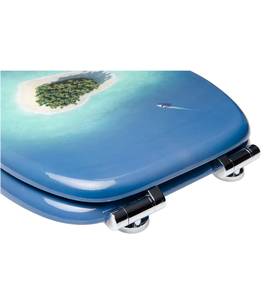 WC-Sitz mit Absenkautomatik Dream Island Blau - Holzwerkstoff - 38 x 6 x 47 cm