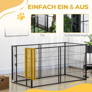 Welpenauslauf D06-182V01BK Braun - Metall - 79 x 81 x 150 cm