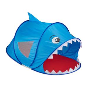 Tente spéciale pop up requin Bleu - Rouge - Blanc - Matière plastique - Textile - 100 x 86 x 182 cm