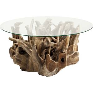 Couchtisch Roots Braun - Massivholz - 100 x 33 x 100 cm