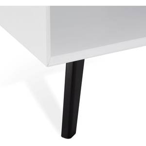 Table basse Lyon Blanc/Noir 75x120 cm Blanc - Bois manufacturé - 75 x 45 x 120 cm