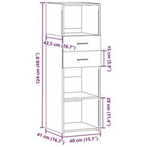 Highboard DE6208 Braun - Holzwerkstoff - 43 x 124 x 40 cm