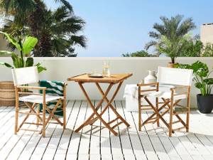 Chaise de jardin MOLISE Marron - Blanc - Bambou - 58 x 86 x 45 cm