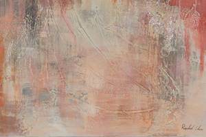 Acrylbild handgemalt Rosenzauber Pink - Rot - Massivholz - Textil - 80 x 120 x 4 cm