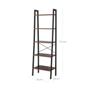 Leiterregal Standregal Braun - Holzwerkstoff - 172 x 34 x 56 cm