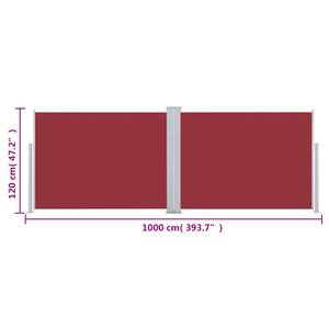 Auvent latéral 3000267-2 Rouge - Textile - 1000 x 120 x 1 cm